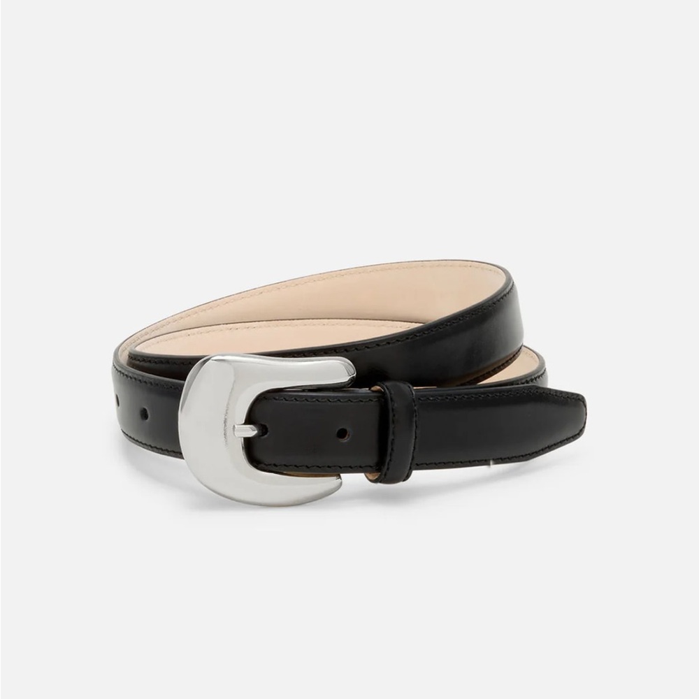 AUREUM No. 8 Belt - Black Leather & Silver